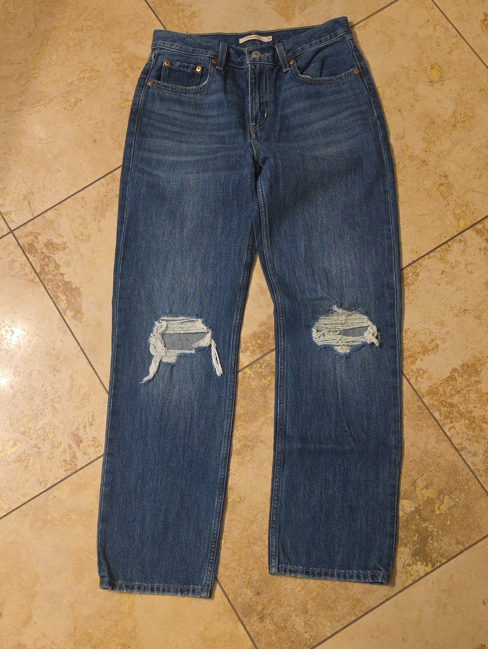 Levi’s Distressed Pro Straight Blue Jeans